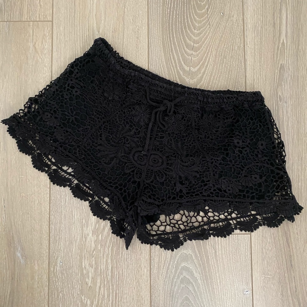 Mike & Gala Crochet Knit Shorts Black Size M/L